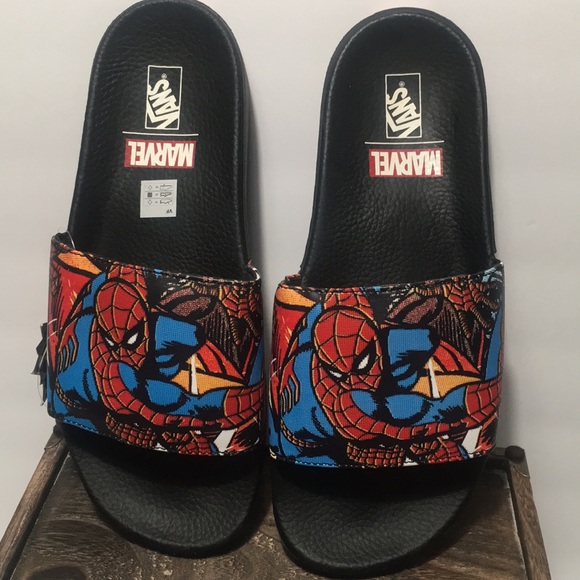 Vans Other - VANS x Marvel Spiderman Black Slides Mens Size 9